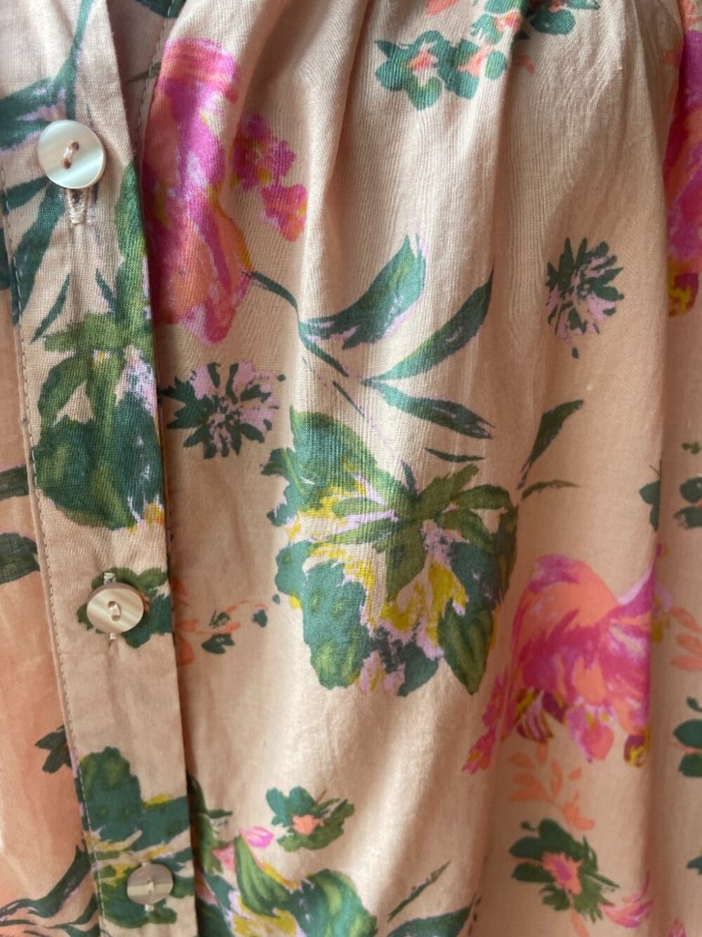 Entro Floral Babydoll Dress Peach Pink Ruffle Tiered Plus Size 1X - Picture 2 of 11